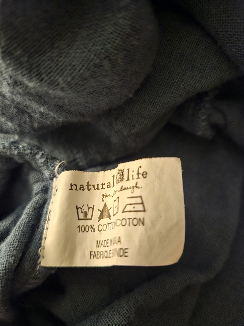 NATURAL LIFE 100% Cotton Sleeveless Wide Leg Dusty Blue Jumpsuit with 2Pockets - Picture 6 of 6